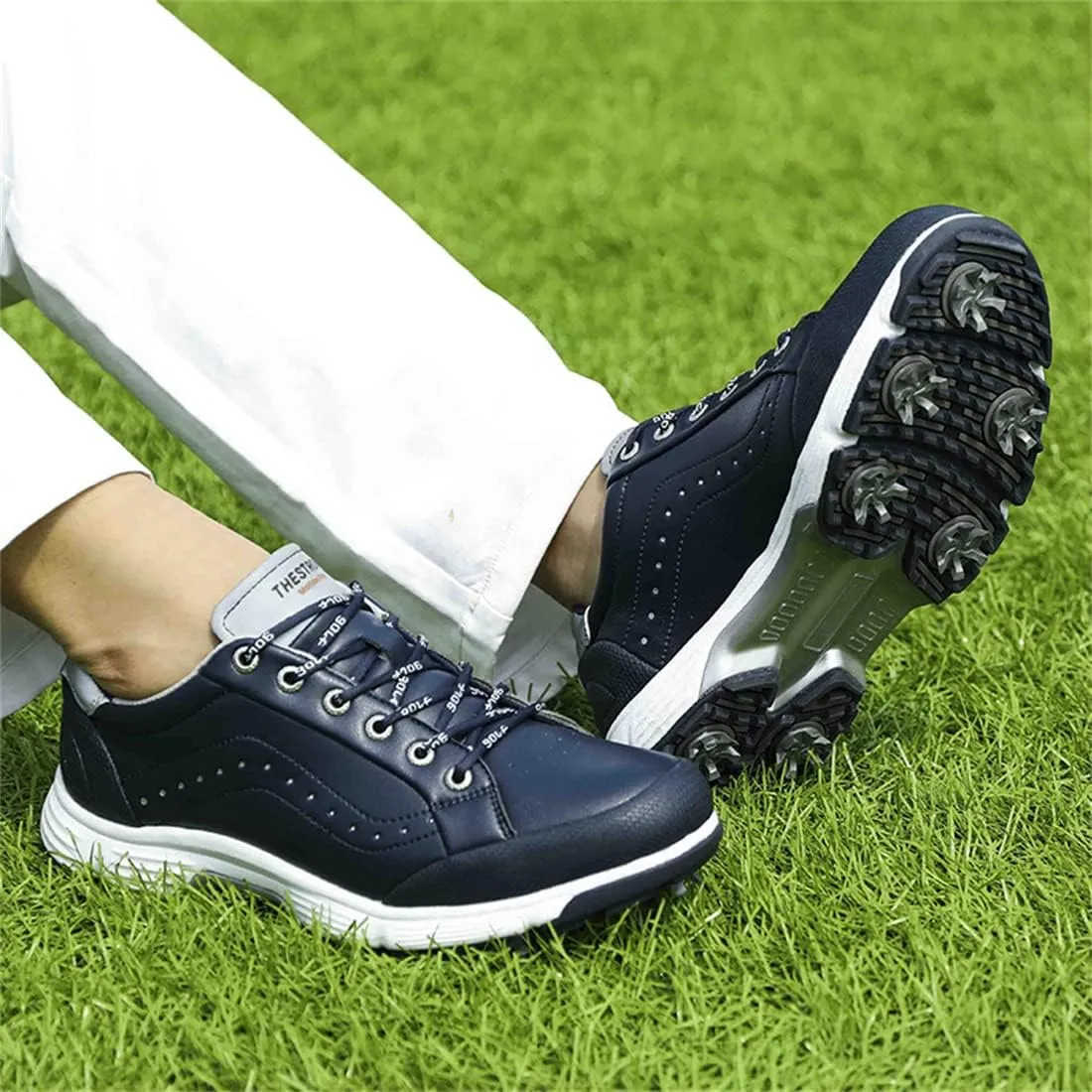UCUZMI Golf Shoes for Men, Outdoor Waterproof Golf Sport Athletic Sneakers Anti Slip Golf Trainers