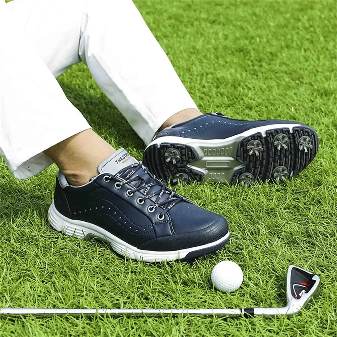 UCUZMI Golf Shoes for Men, Outdoor Waterproof Golf Sport Athletic Sneakers Anti Slip Golf Trainers