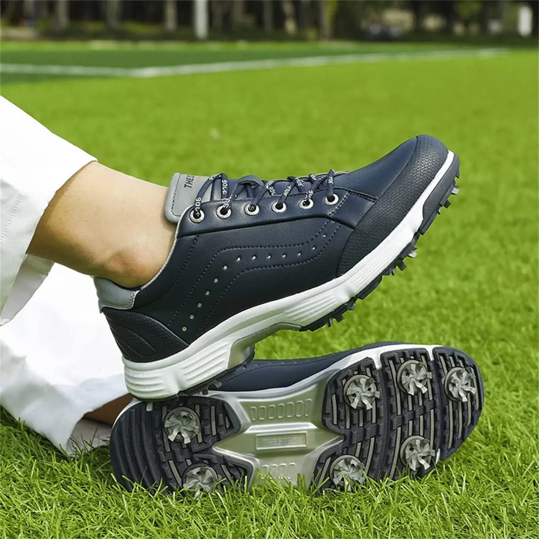UCUZMI Golf Shoes for Men, Outdoor Waterproof Golf Sport Athletic Sneakers Anti Slip Golf Trainers
