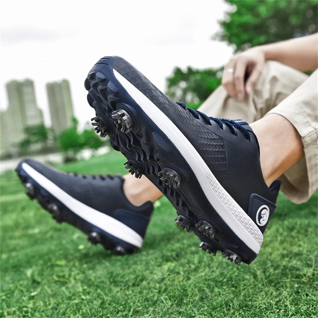 UCUZMI Golf Training Shoes for Men Outdoor Waterproof Golf Sport Sneakers Lightweight Golf Fitness Trainers