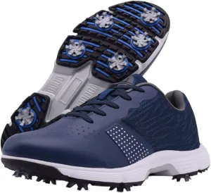 UCUZMI Men Golf Shoes with 7 Spikes, Outdoor Golf Walking Sport Sneakers Anti Slip Breathable Golf Trainers for Men