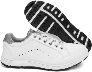 UCUZMI Men Golf Trainers, Lightweight Golfing Shoes Fashion Spikless Athletic Sneakers Outdoor Waterproof Golf Fitness Sport Shoes