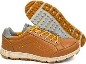 UCUZMI Men Golf Trainers, Lightweight Golfing Shoes Fashion Spikless Athletic Sneakers Outdoor Waterproof Golf Fitness Sport Shoes