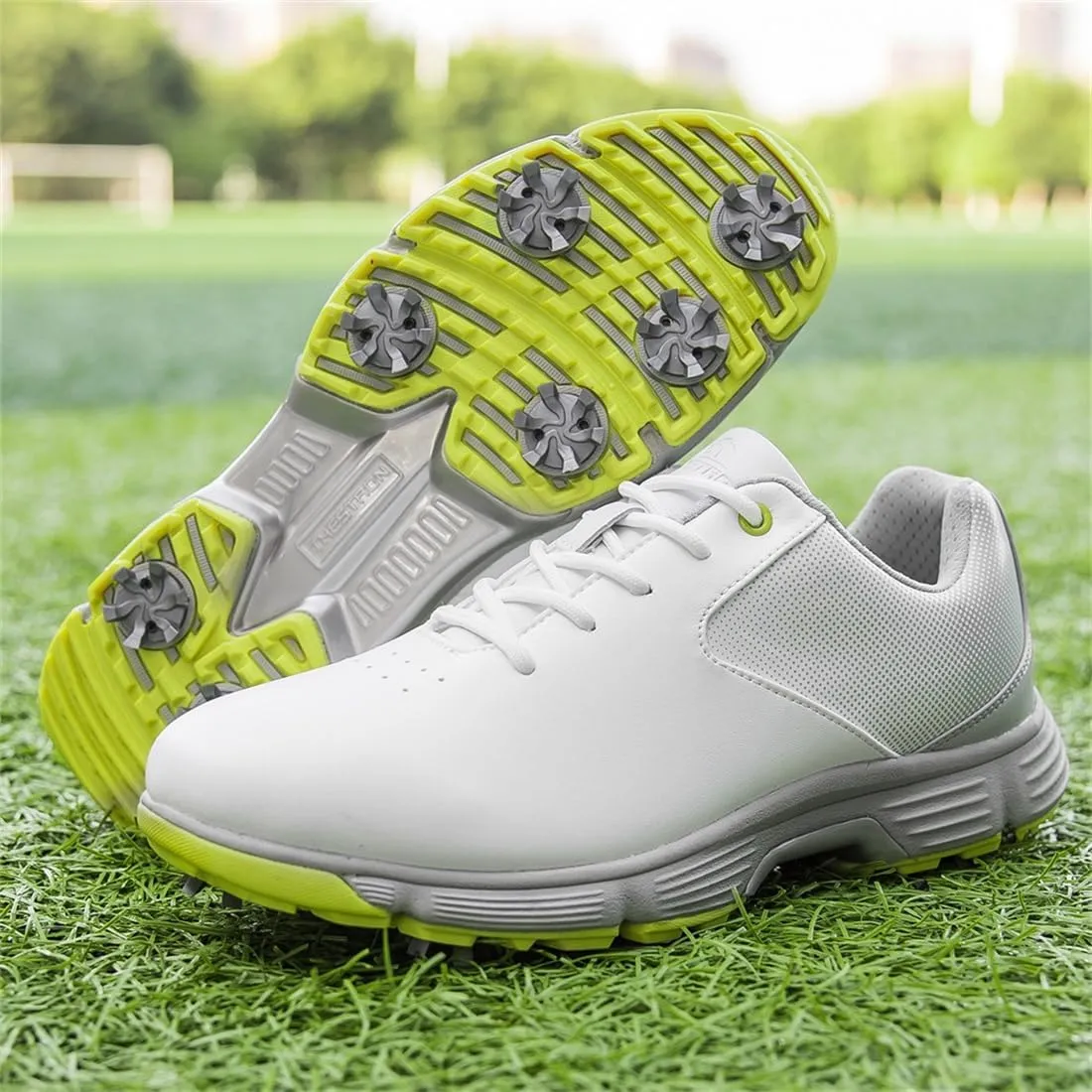 UCUZMI Men's Golf Shoes, Casual Walking Trainers Anti-Slip Fashion Waterproof Golf Sneakers Comfort Golf Footwear