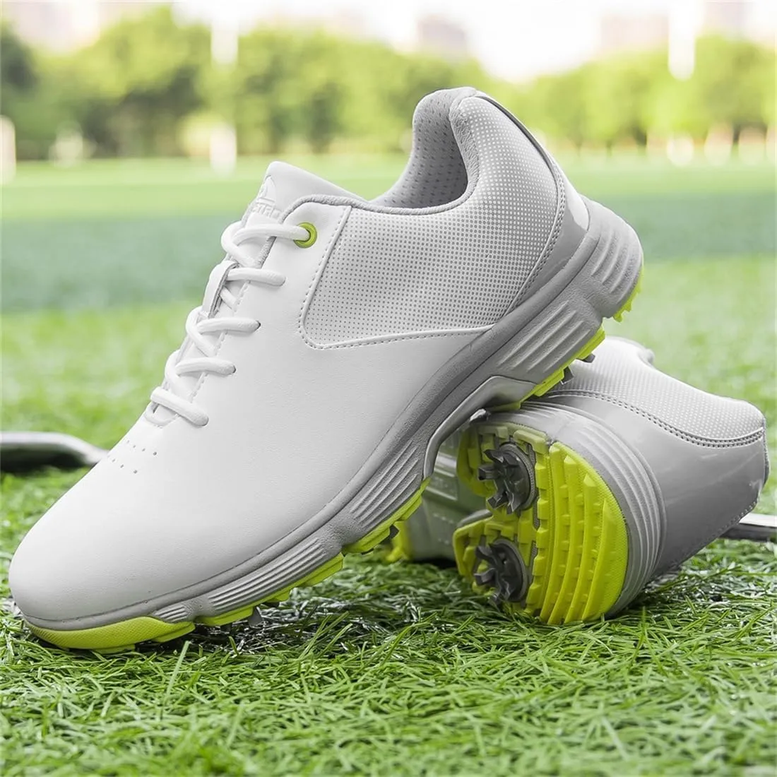 UCUZMI Men's Golf Shoes, Casual Walking Trainers Anti-Slip Fashion Waterproof Golf Sneakers Comfort Golf Footwear