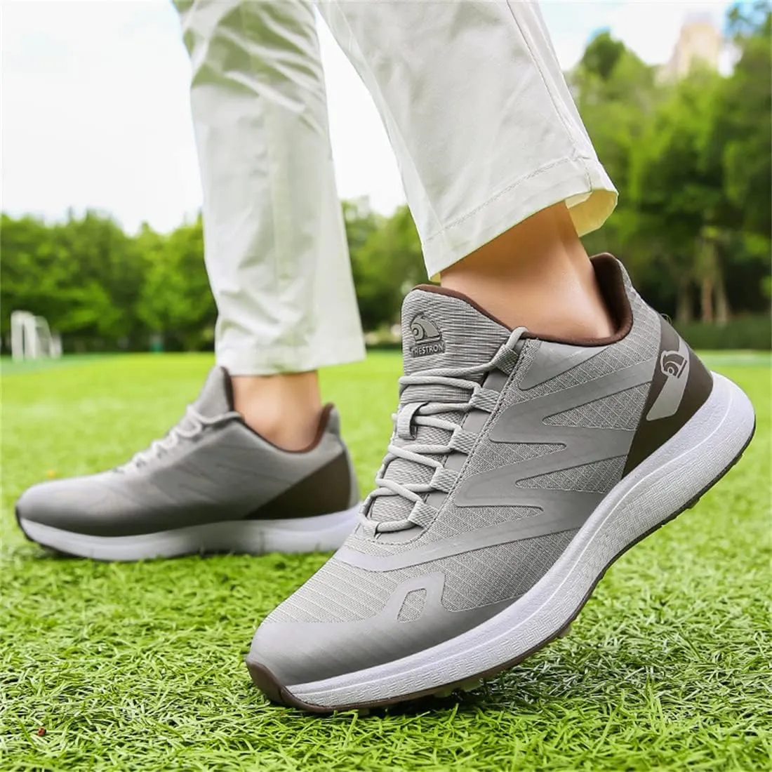 UCUZMI Men's Golf Shoes Outdoor Golf Trainers Lightweight Golfing Footwear Fashion Anti-Slip Walking Sneakers