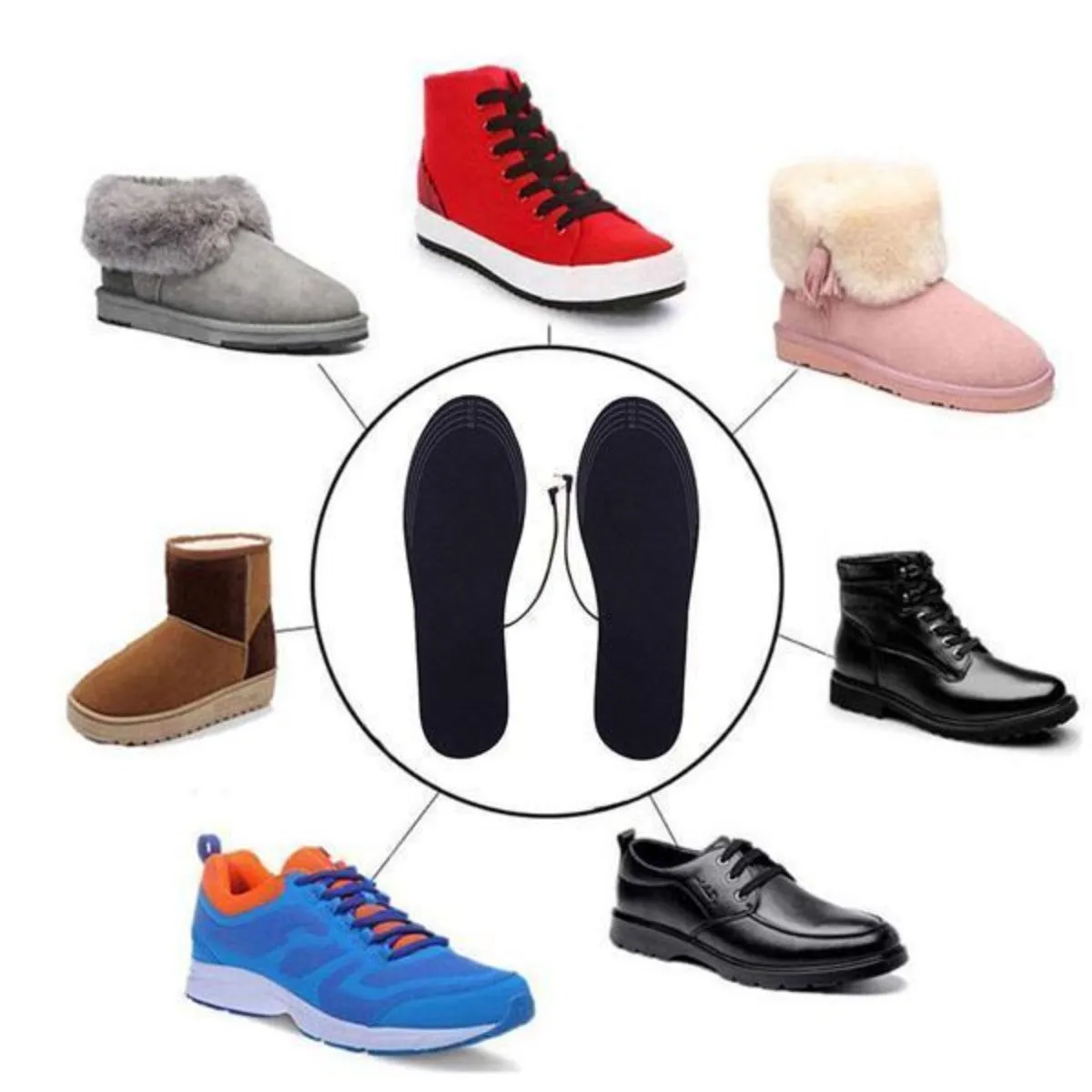 USB Heated Insoles Foot Warmer, Pair