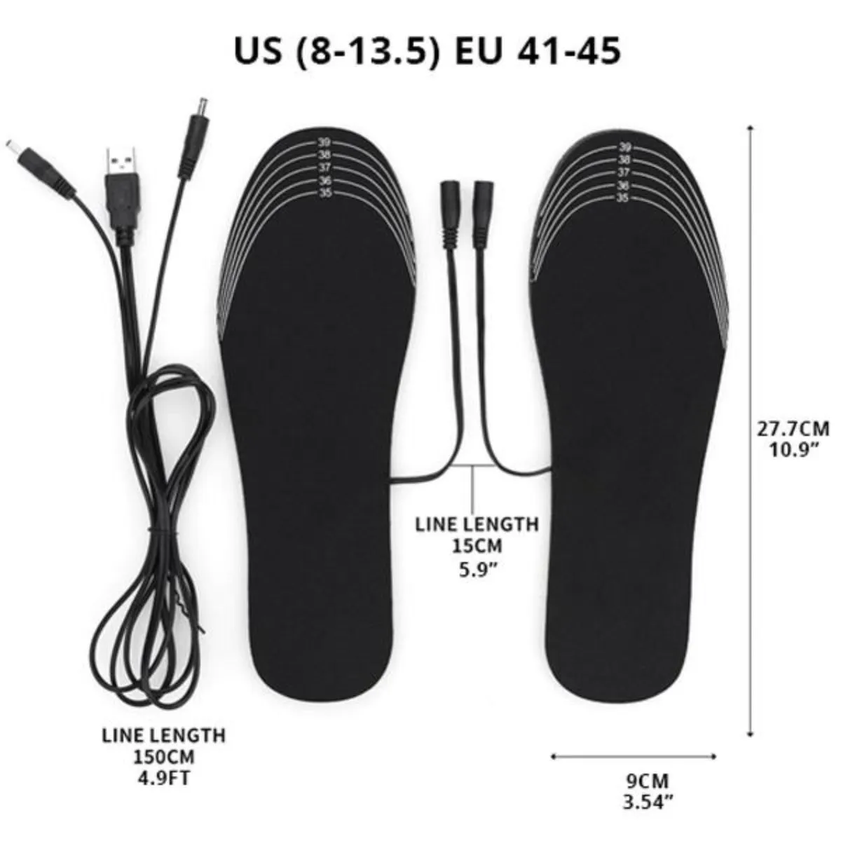 USB Heated Insoles Foot Warmer, Pair