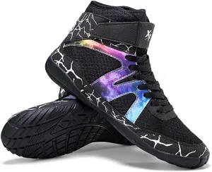 Usoway Boxing Shoes for Men and Youth, Anti-Slip Wrestling Shoes Men Youth Wrestling Shoes Training,Lightweight and Breathable Grey Wrestling Boots