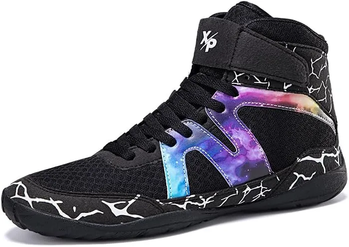 Usoway Boxing Shoes for Men and Youth, Anti-Slip Wrestling Shoes Men Youth Wrestling Shoes Training,Lightweight and Breathable Grey Wrestling Boots