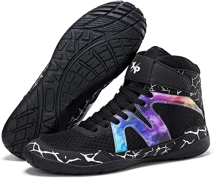 Usoway Boxing Shoes for Men and Youth, Anti-Slip Wrestling Shoes Men Youth Wrestling Shoes Training,Lightweight and Breathable Grey Wrestling Boots