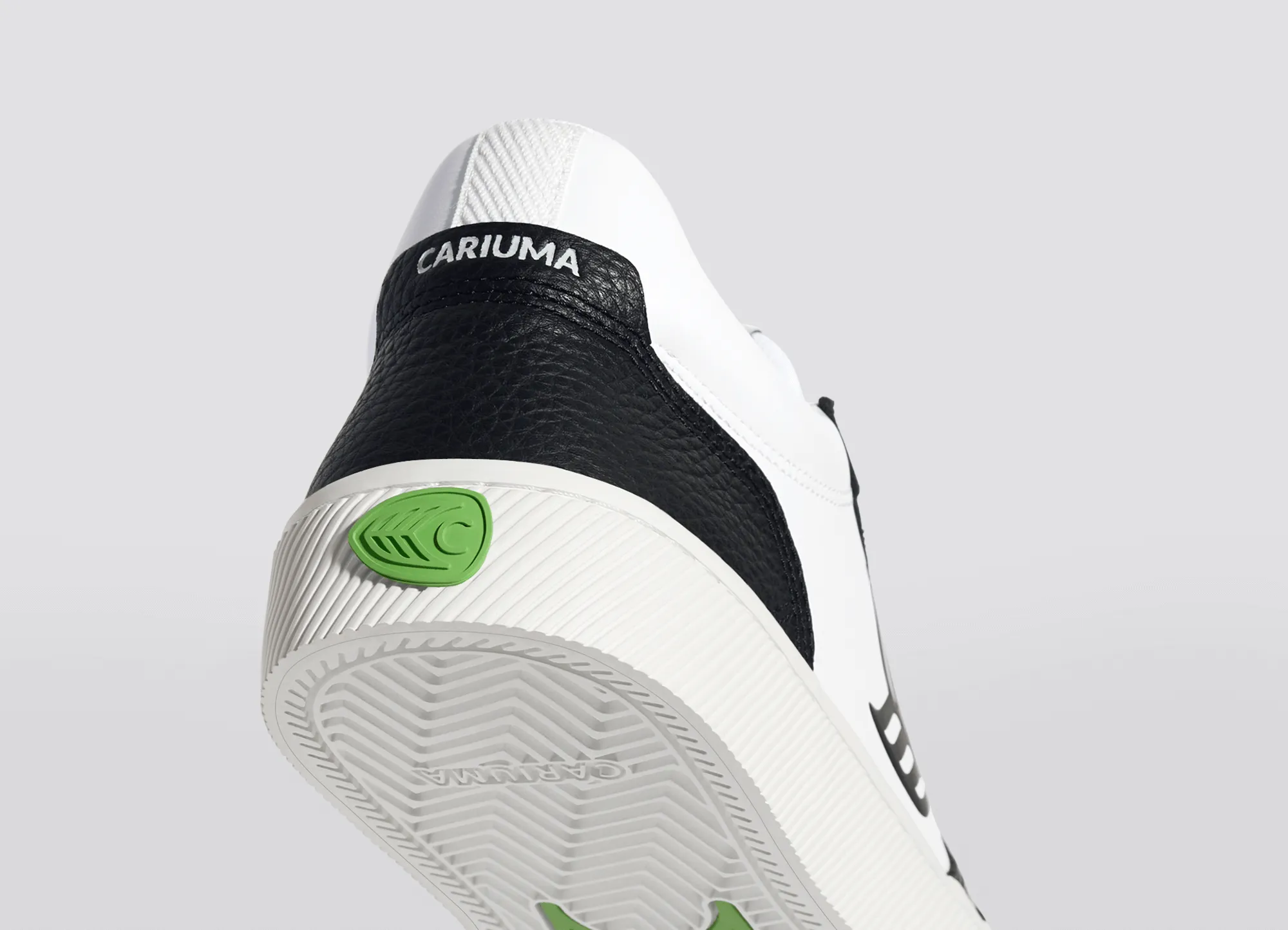 VALLELY White Leather Black Accents Sneaker Men