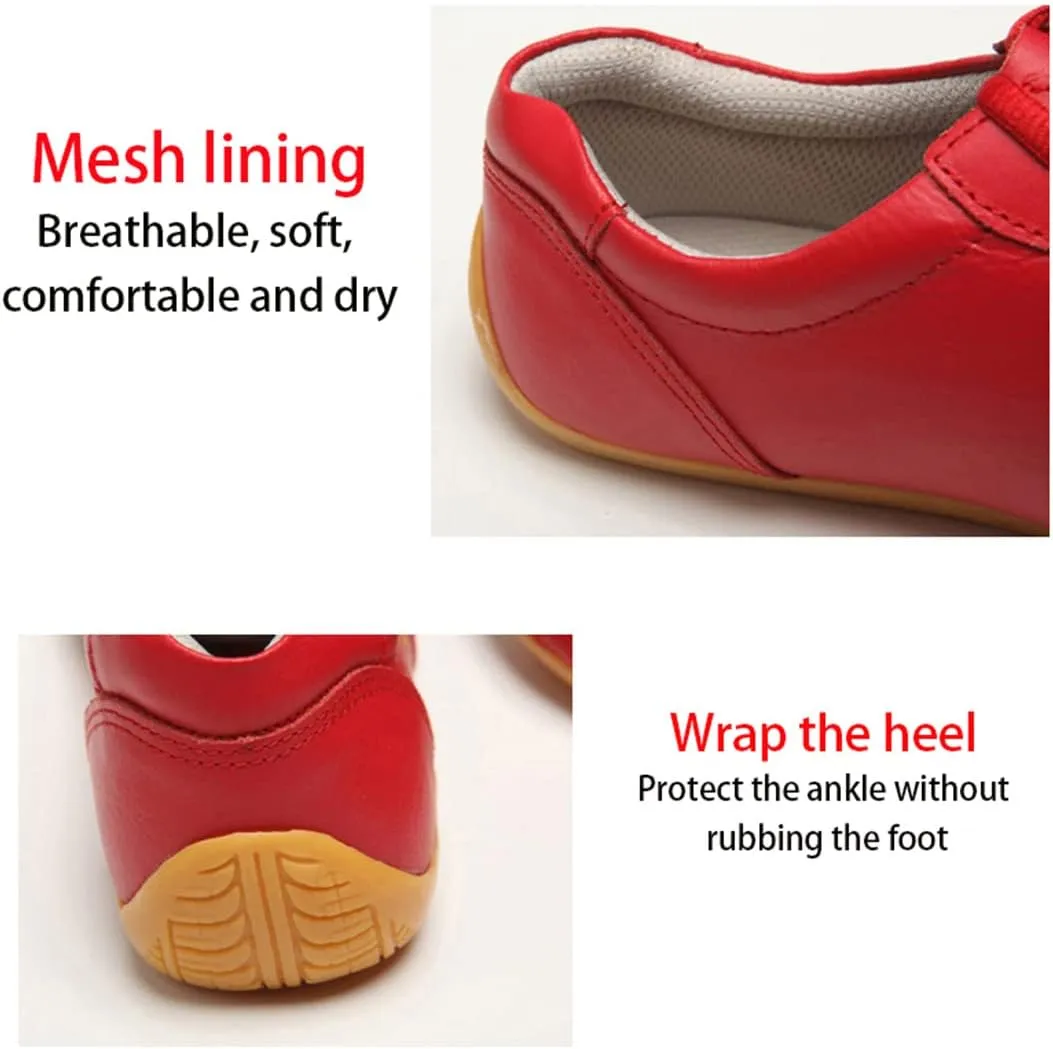 VEACAM Taekwondo Shoes, Ultralight Leather Martial Arts Sneakers Anti-Slip Kung Fu Taichi Training Shoes for Adults and Children