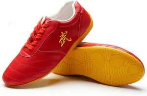 VEACAM Taekwondo Shoes, Ultralight Leather Martial Arts Sneakers Anti-Slip Kung Fu Taichi Training Shoes for Adults and Children