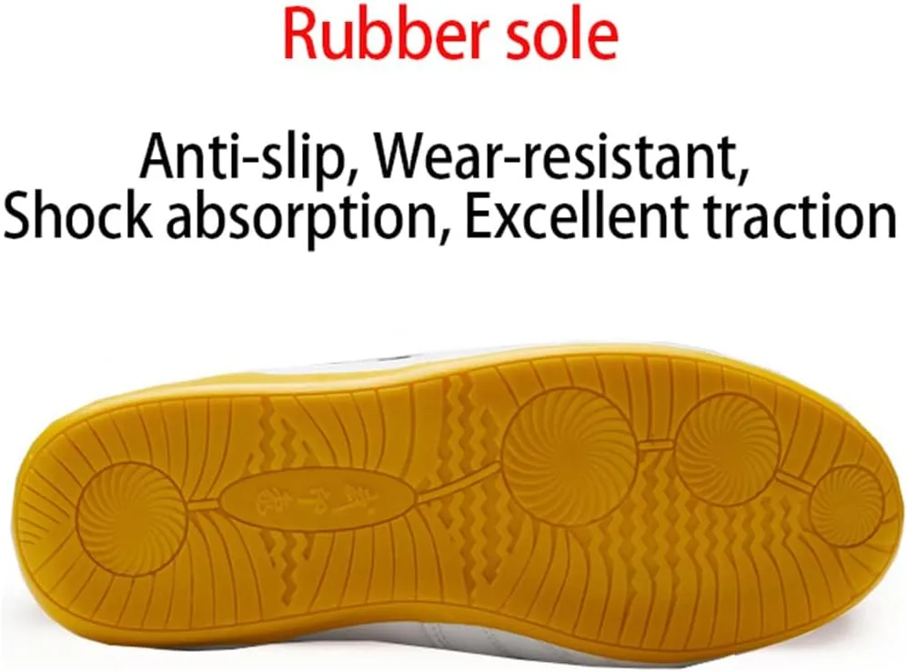 VEACAM Taekwondo Shoes, Ultralight Leather Martial Arts Sneakers Anti-Slip Kung Fu Taichi Training Shoes for Adults and Children