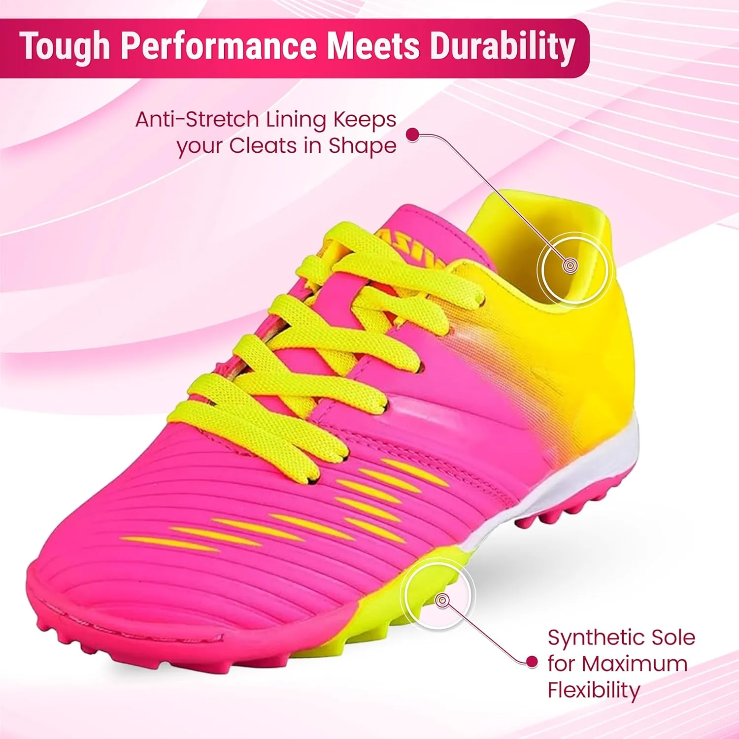 Vizari Kids Turf Soccer Shoes Combo with Two Pairs of Socks | Superior Traction, Comfort & Durability for Artificial Grass | Athletic Football Shoes for Boys and Girls