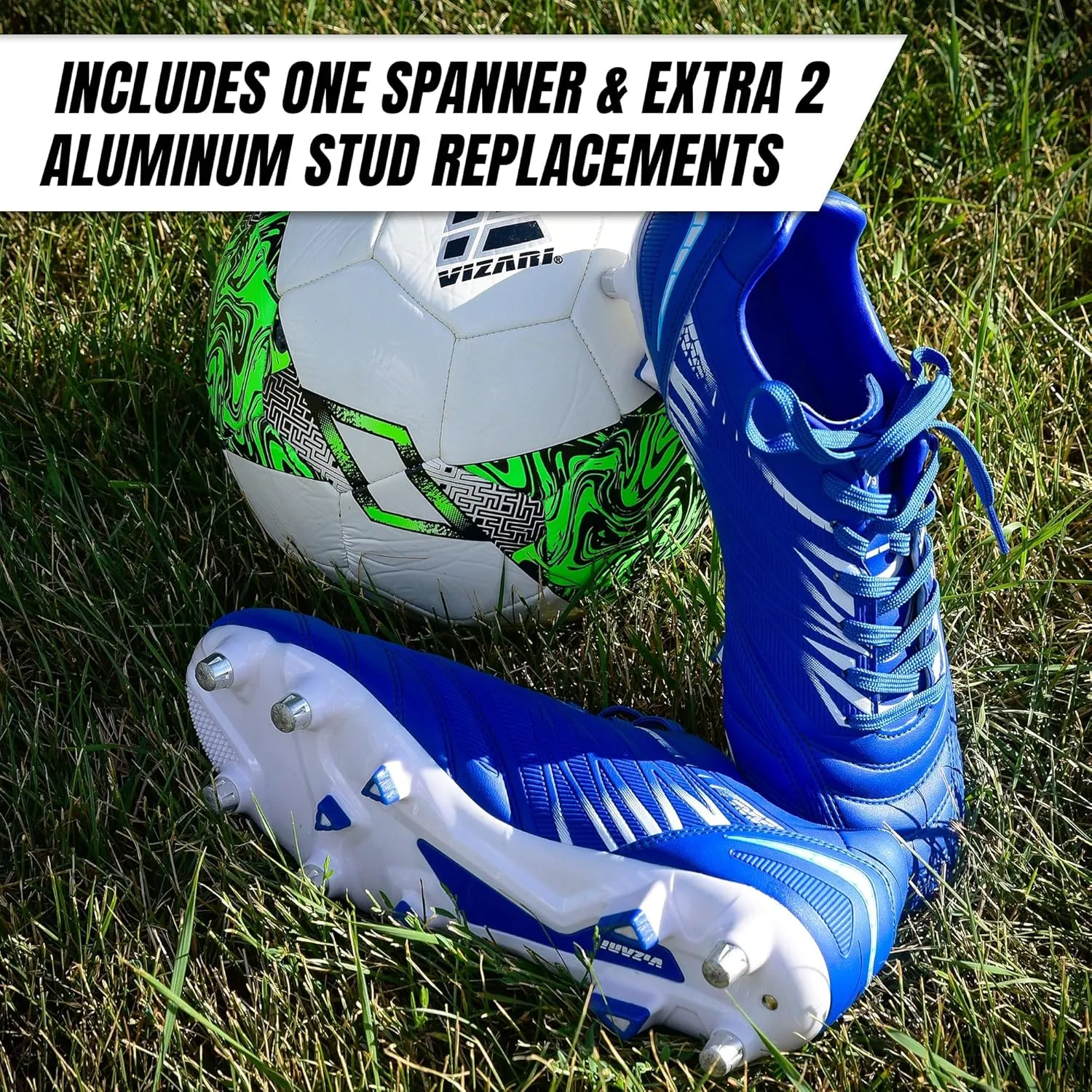 Vizari Men's Valencia SG Soft Ground Soccer Shoes/Cleats for Soft or Wet Playing Surfaces and Fields
