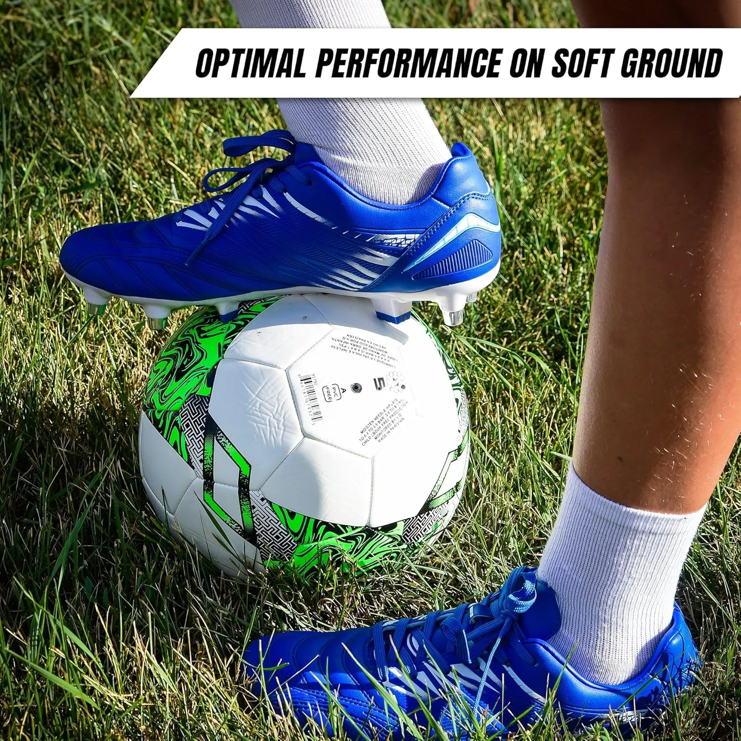 Vizari Men's Valencia SG Soft Ground Soccer Shoes/Cleats for Soft or Wet Playing Surfaces and Fields