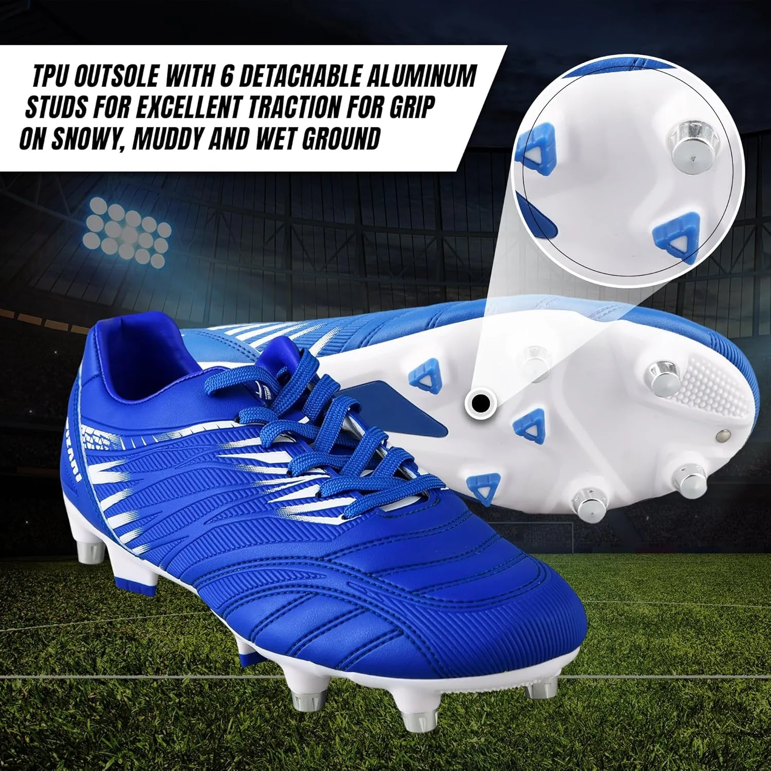 Vizari Men's Valencia SG Soft Ground Soccer Shoes/Cleats for Soft or Wet Playing Surfaces and Fields