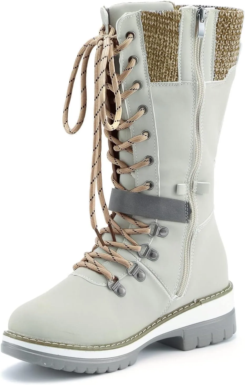 Warm Boots Boots Mid Calf Outdoor Boots Winter Durable Boots Thermal for Women Snow Women's Boots Tall Boots for Women (Beige, 9)