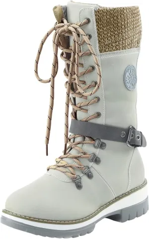 Warm Boots Boots Mid Calf Outdoor Boots Winter Durable Boots Thermal for Women Snow Women's Boots Tall Boots for Women (Beige, 9)