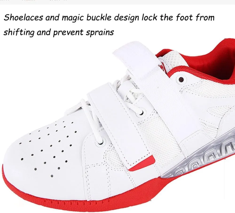 Weightlifting Shoes Men women Breathable Leather Gym Lifting Sneakers Support Balance Training Shoes Non-Slip Wear Resistant Sole Squat Shoe Deadlifting Fitness Indoor Cross-Trainer unisex,38-45 EU