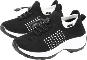 Women Walking Shoes Breathable Orthopedic Sneakers Comfortable Air Cushion Ortho Plantar Fasciitis Slip on Comfort Wear Ladies Walking Shoes Casual Athletic Workout Sneaker
