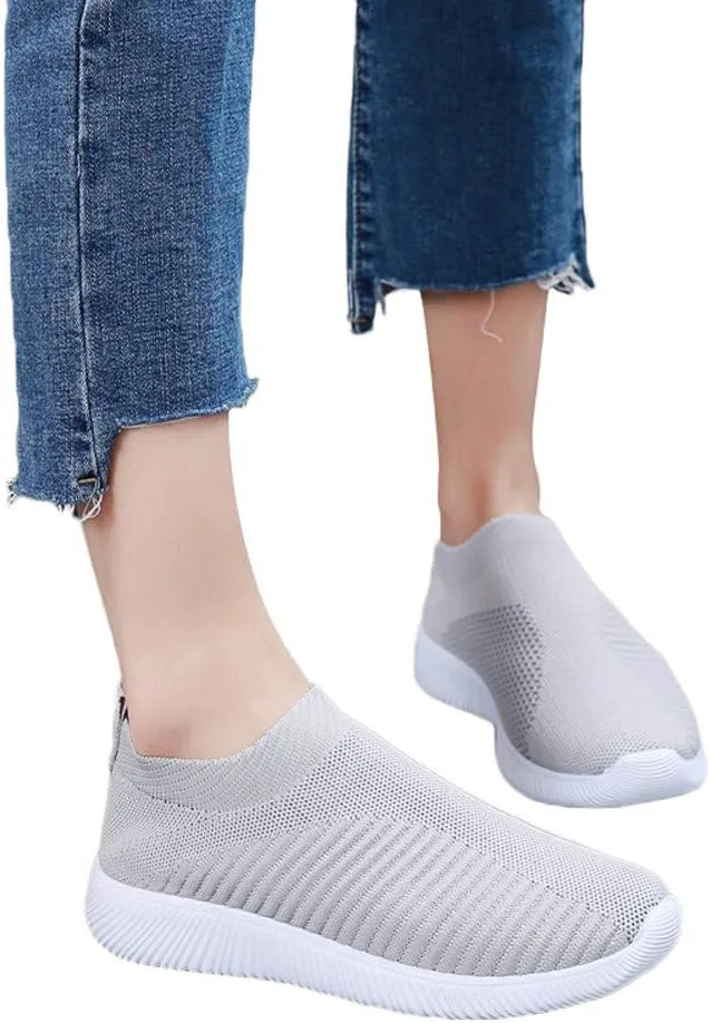 Women's Athletic Walking Shoes Slip On Casual Mesh Walking Shoes Women Comfort Ladies Casual Shoes Men's Fashion Sneakers Red Tennis Shoe Loafers Dress Shoe