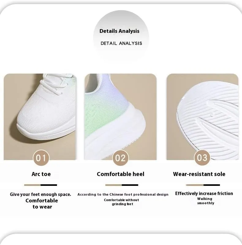 Women's Casual Sneakers, Lace Up Platform Soft Sole Walking Skate Shoes, Low-top Comfort Preppy Shoes- Breathable Mesh