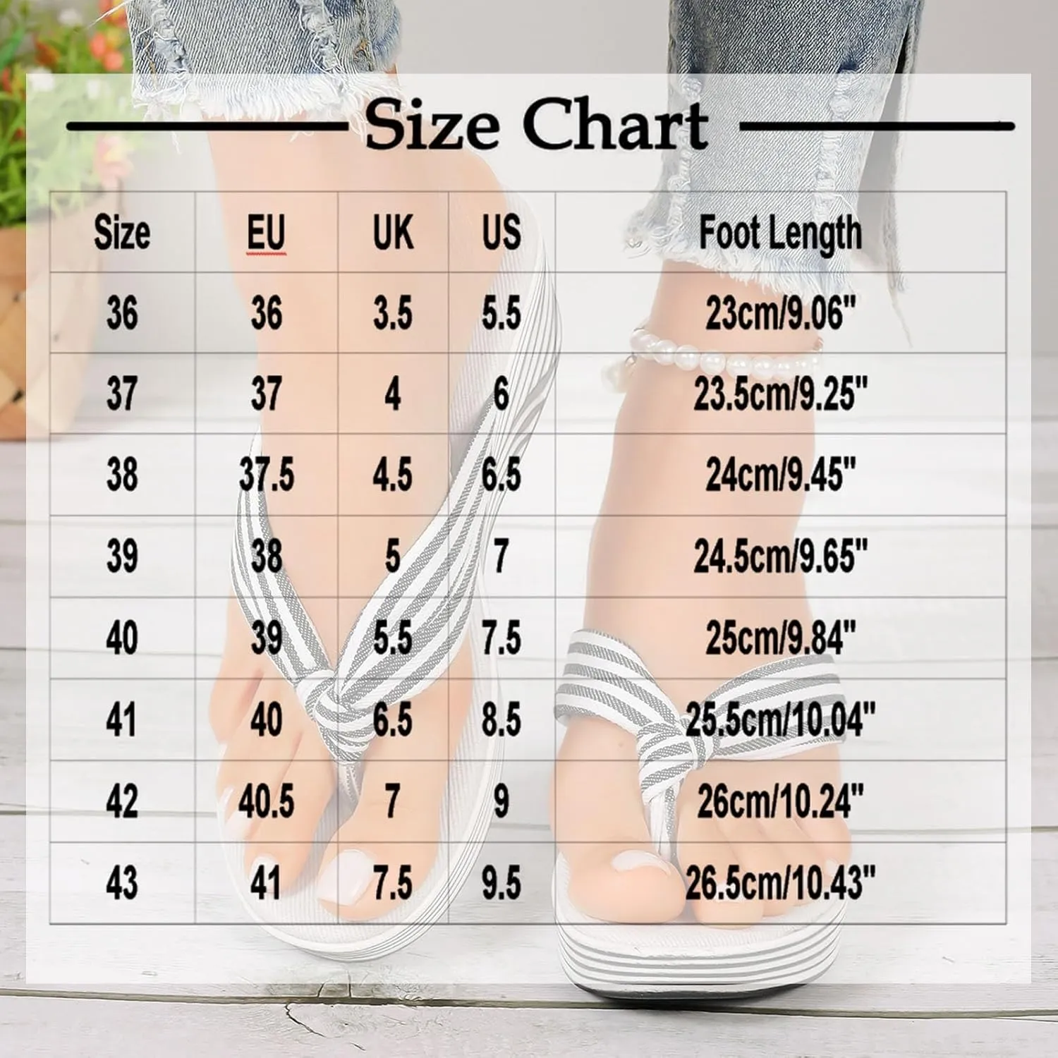 Women's Summer New Striped Print Wedge Heel Cute Flip Flops Slip-Resistant Durable Comfortable Cushioned Sandals