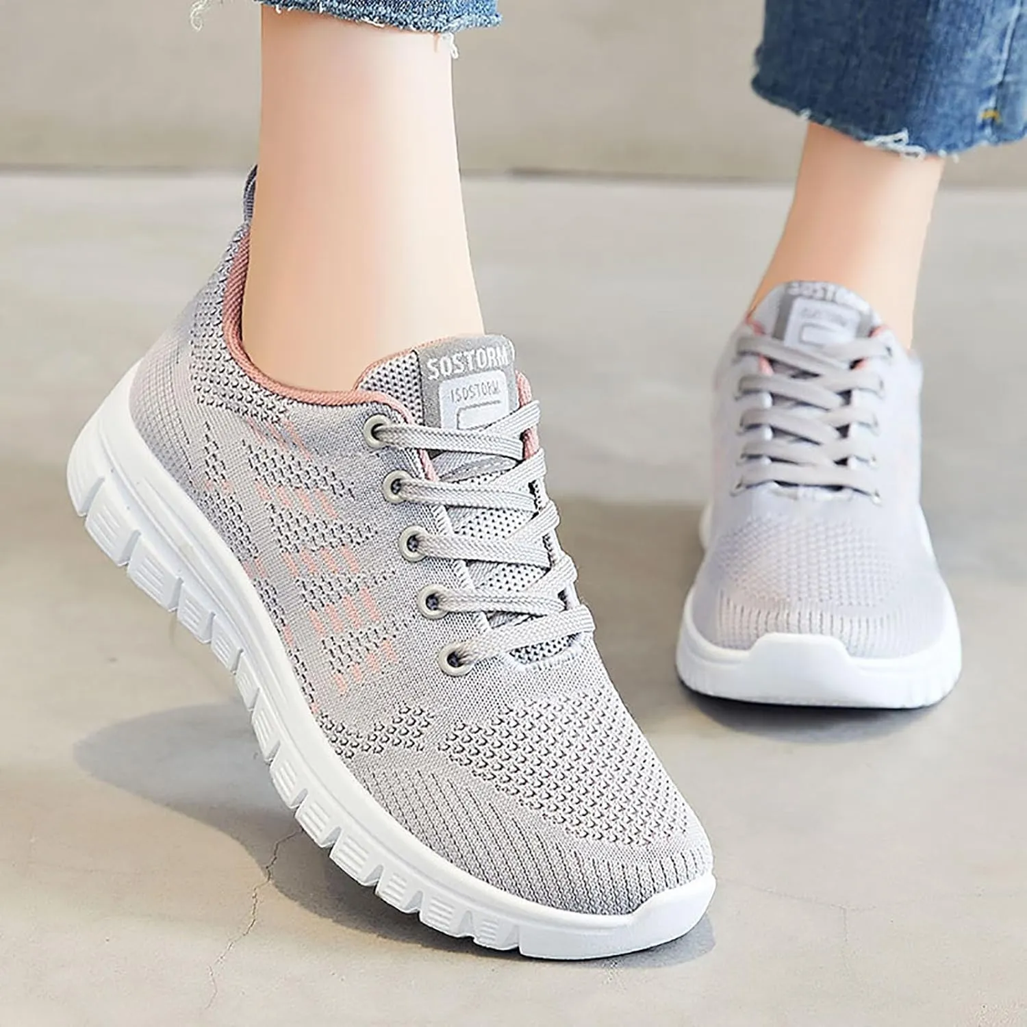 Womens Walking Shoes Comfortable Slip On Sneakers Non Slip Athletic Tennis Running Shoes Casual Shoes Arch Support
