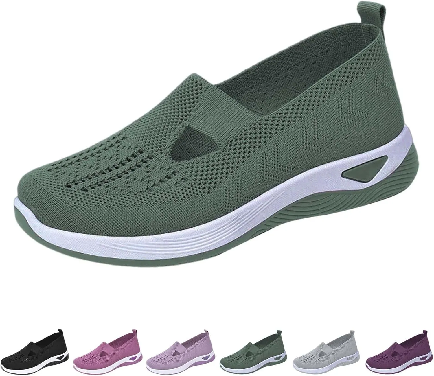 Women's Woven Orthopedic Breathable Soft Shoes Womens Running Shoes Comfort Ladies Shoes Casual White Sneakers Brown Tennis Shoe Cross Trainer Shoe