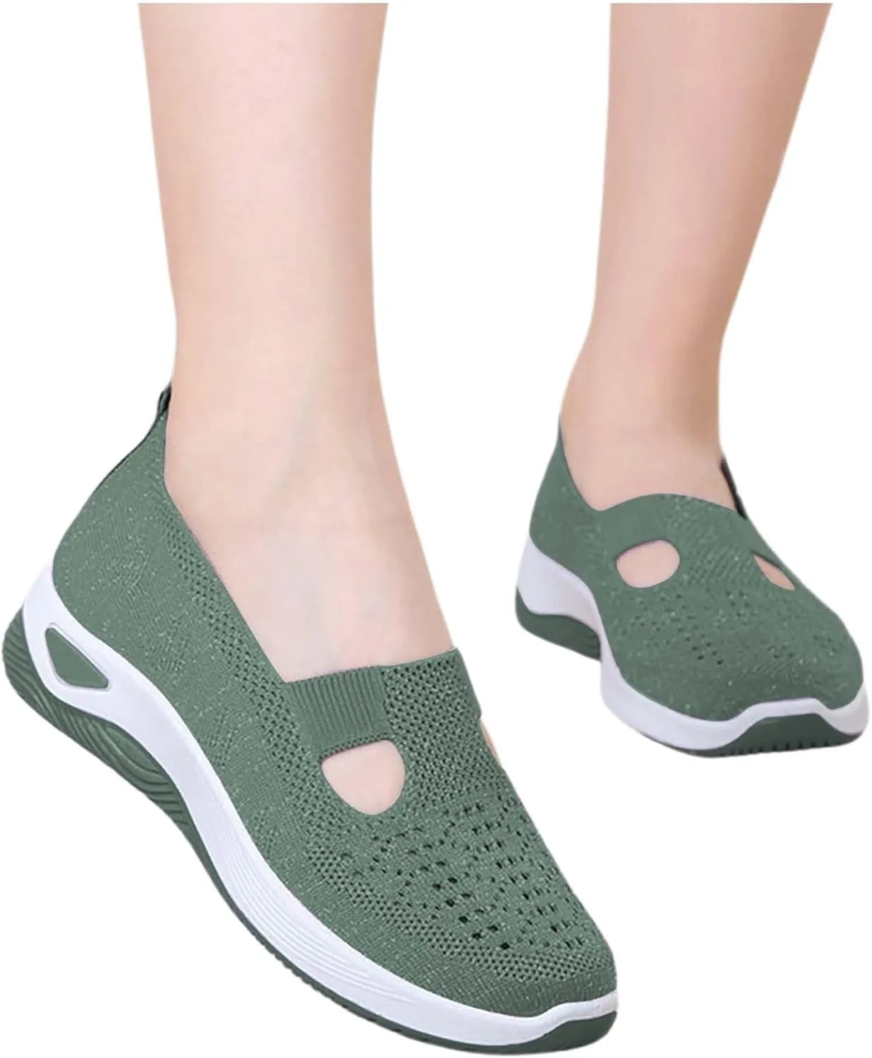 Women's Woven Orthopedic Breathable Soft Shoes Womens Running Shoes Comfort Ladies Shoes Casual White Sneakers Brown Tennis Shoe Cross Trainer Shoe
