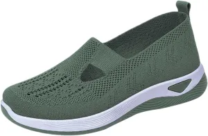Women's Woven Orthopedic Breathable Soft Shoes Womens Running Shoes Comfort Ladies Shoes Casual White Sneakers Brown Tennis Shoe Cross Trainer Shoe