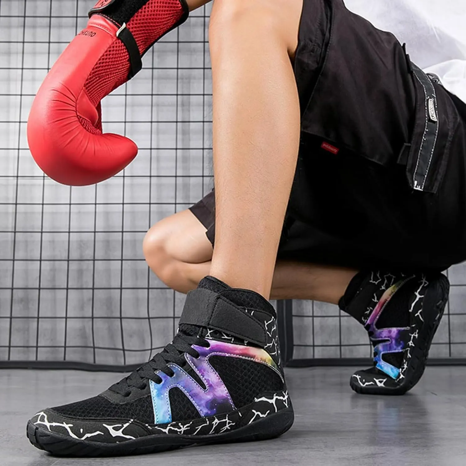 Wrestling Boxing Shoes for Men Non Slip Fitness Sneakers Combat Training Shoes for Fighting Shoes Powerlifting Bodybuilding Boots