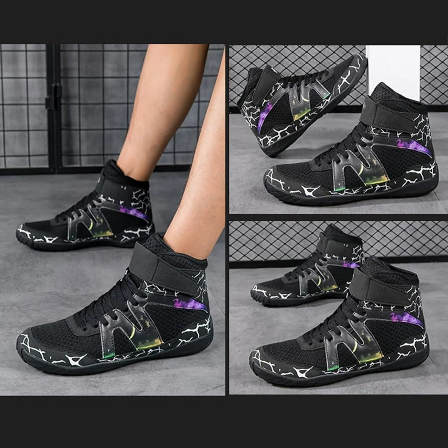 Wrestling Boxing Shoes for Men Non Slip Fitness Sneakers Combat Training Shoes for Fighting Shoes Powerlifting Bodybuilding Boots