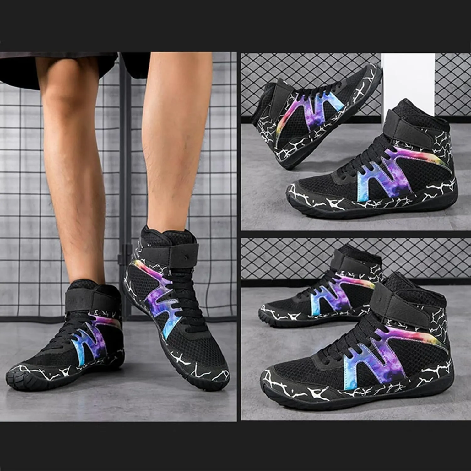 Wrestling Boxing Shoes for Men Non Slip Fitness Sneakers Combat Training Shoes for Fighting Shoes Powerlifting Bodybuilding Boots