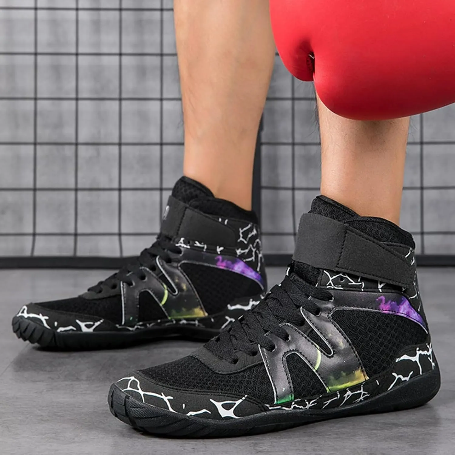 Wrestling Boxing Shoes for Men Non Slip Fitness Sneakers Combat Training Shoes for Fighting Shoes Powerlifting Bodybuilding Boots