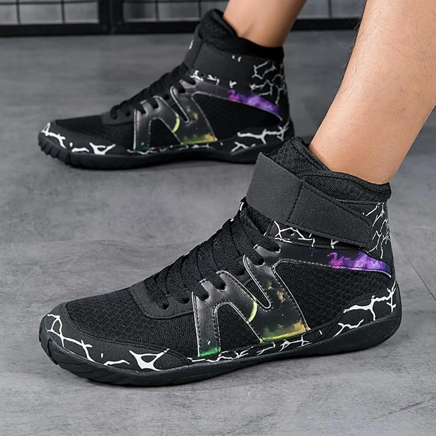 Wrestling Boxing Shoes for Men Non Slip Fitness Sneakers Combat Training Shoes for Fighting Shoes Powerlifting Bodybuilding Boots