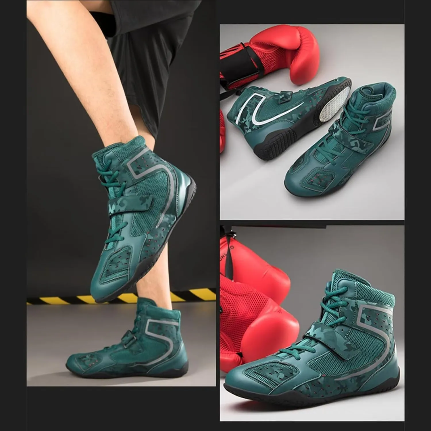 Wrestling Shoes Boxing Boots for Men and Women Anti-Slip Combat Training Shoes for Wrestling, Boxing, Weightlifting & Bodybuilding