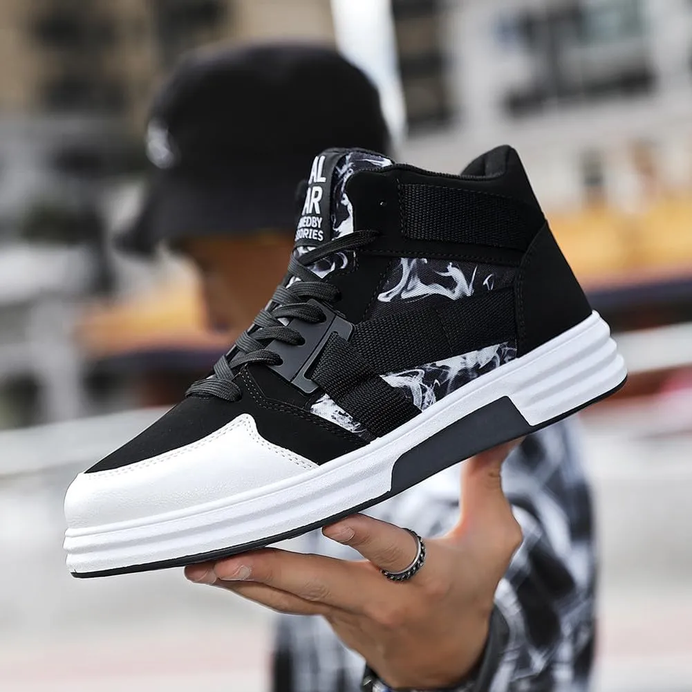 YAXE Mens Casual High Top Lace Up Skate Shoes