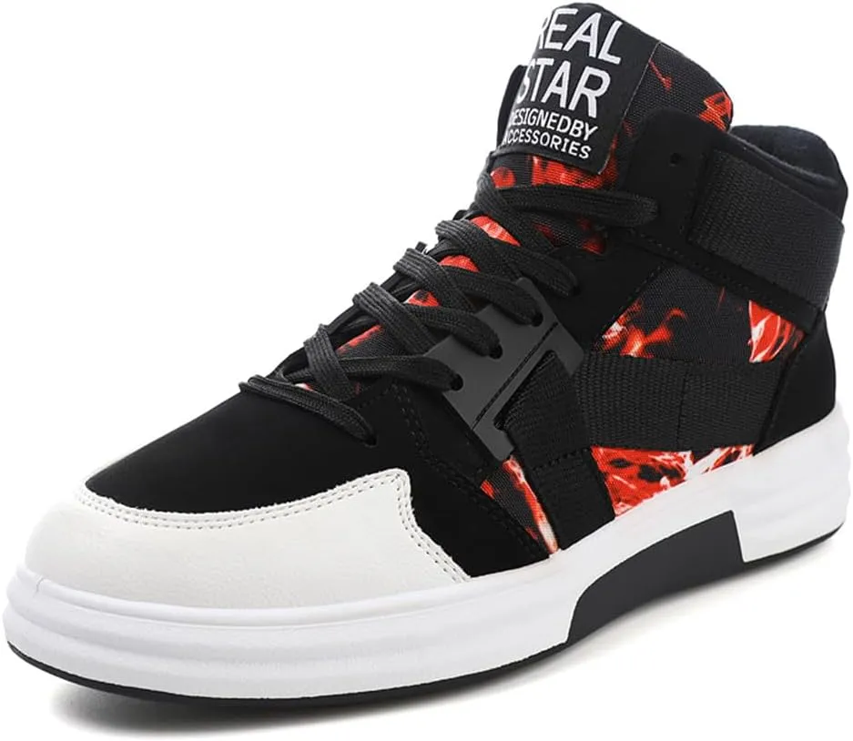 YAXE Mens Casual High Top Lace Up Skate Shoes