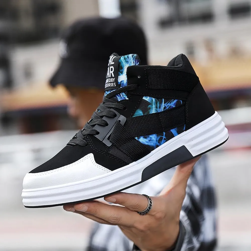 YAXE Mens Casual High Top Lace Up Skate Shoes