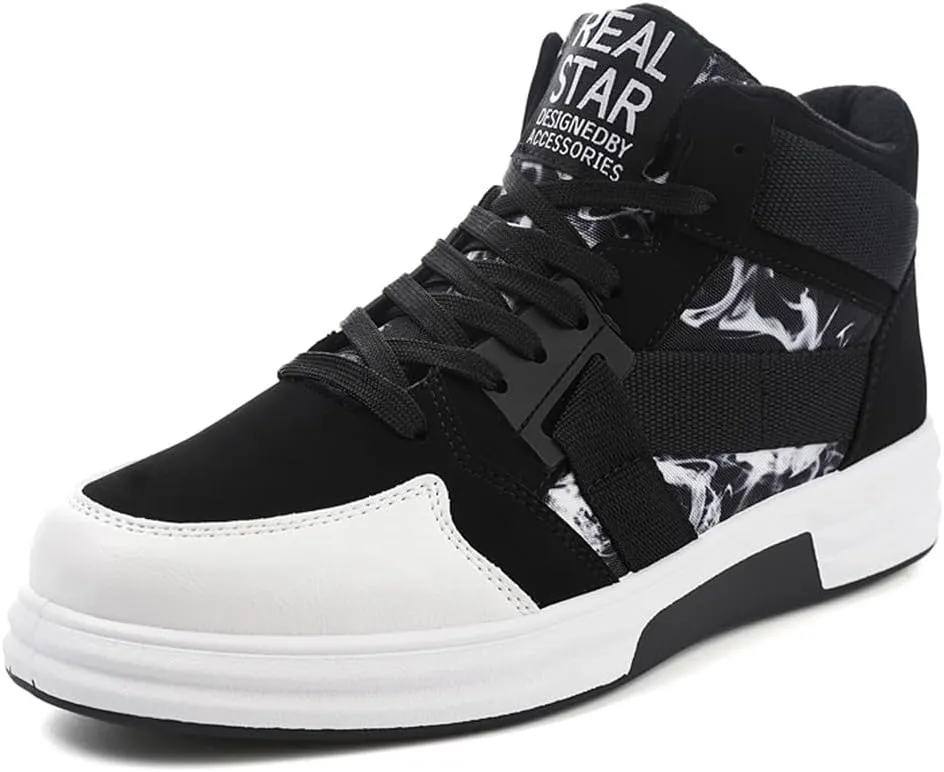 YAXE Mens Casual High Top Lace Up Skate Shoes