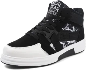 YAXE Mens Casual High Top Lace Up Skate Shoes
