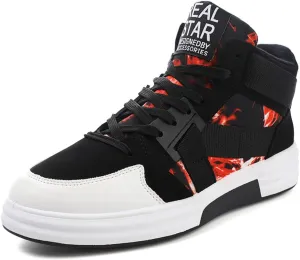YAXE Mens Casual High Top Lace Up Skate Shoes