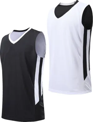 Youth Boys Reversible Mesh Performance Athletic Basketball Jerseys Blank Team Uniforms for Sports Scrimmage