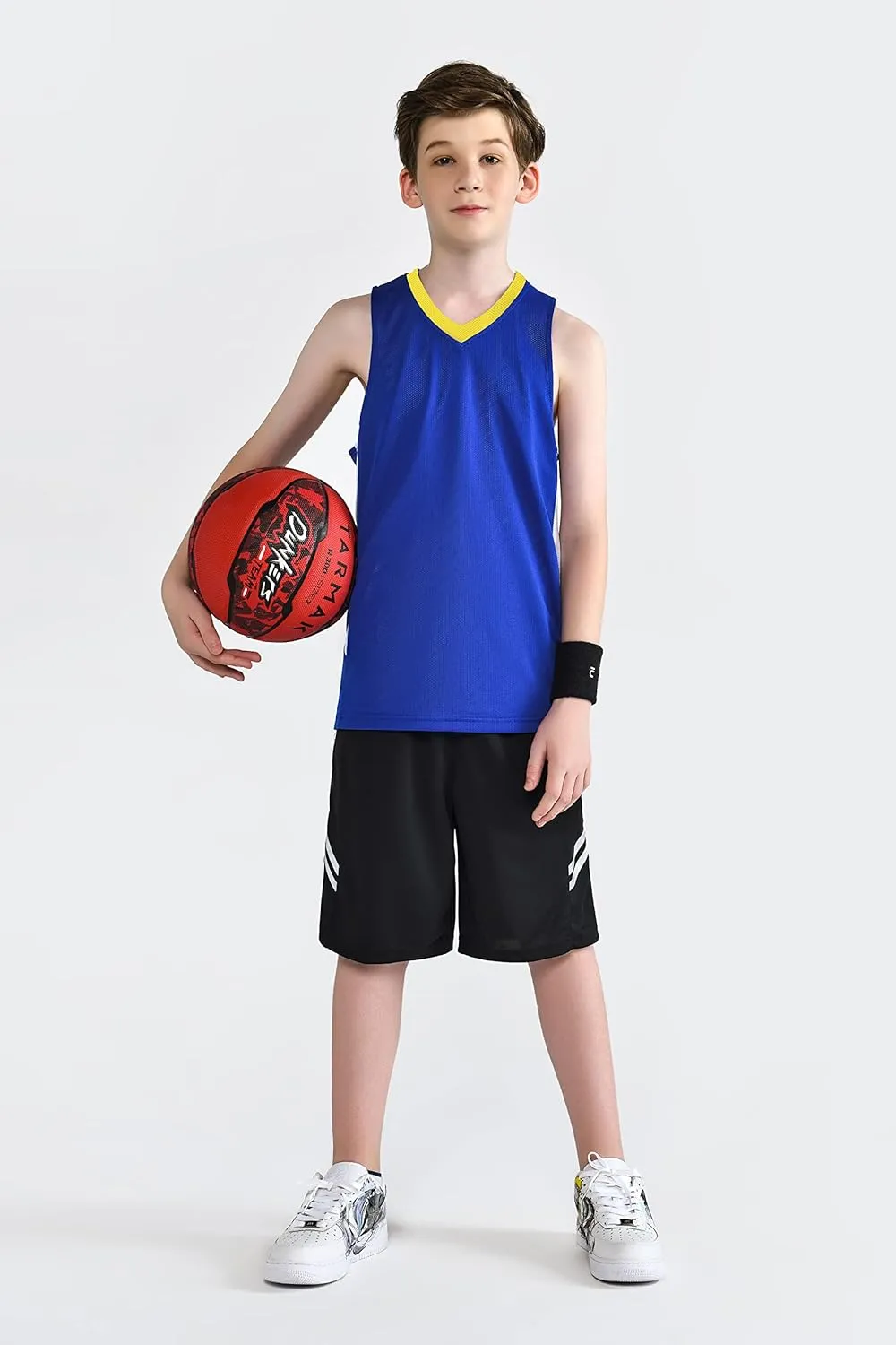 Youth Boys Reversible Mesh Performance Athletic Basketball Jerseys Blank Team Uniforms for Sports Scrimmage