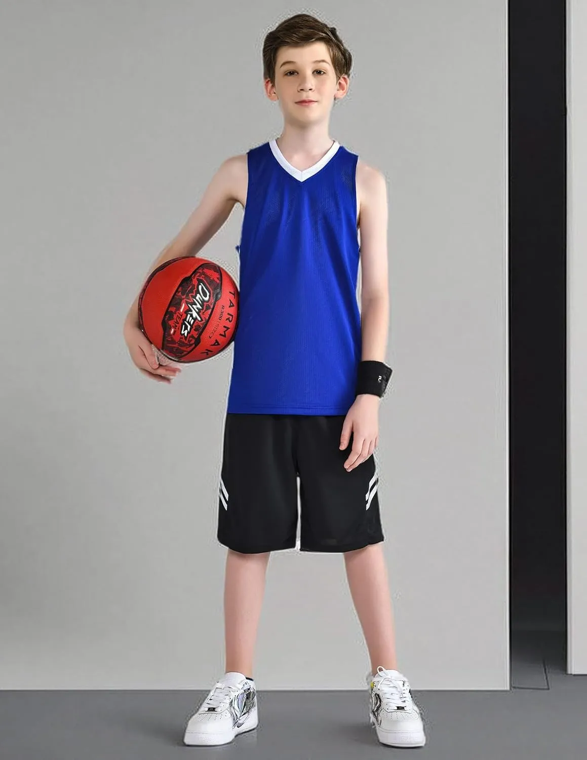 Youth Boys Reversible Mesh Performance Athletic Basketball Jerseys Blank Team Uniforms for Sports Scrimmage
