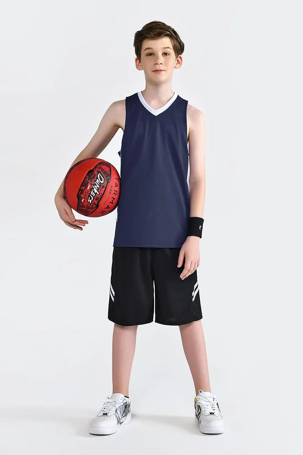 Youth Boys Reversible Mesh Performance Athletic Basketball Jerseys Blank Team Uniforms for Sports Scrimmage